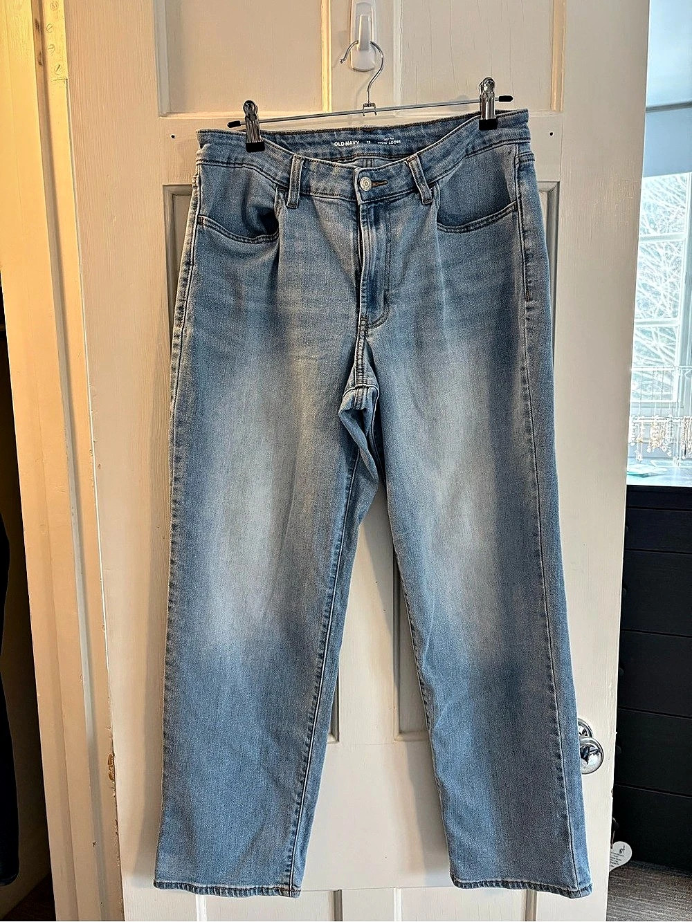 Old Navy Extra High-Waisted Wide-Leg Jeans Blue